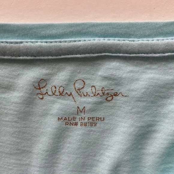 Girls Lilly Pulitzer Mini Finn Top Blue Oasis Tint - Picture 5 of 6